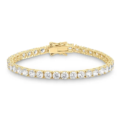 Beaverbrooks Yellow Gold Plated Cubic Zirconia Tennis Bracelet