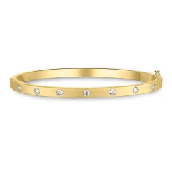 Beaverbrooks Yellow Gold Plated Cubic Zirconia Bangle