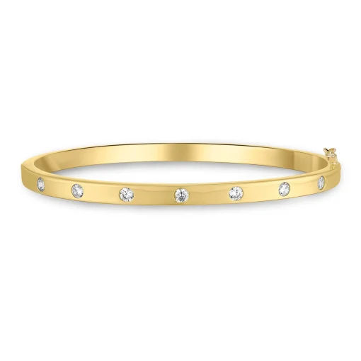 Beaverbrooks Yellow Gold Plated Cubic Zirconia Bangle