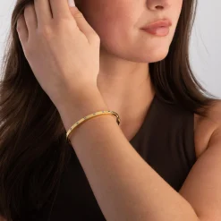 Beaverbrooks Yellow Gold Plated Cubic Zirconia Bangle