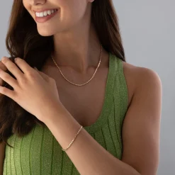 Beaverbrooks Yellow Gold Plated Circle Bracelet