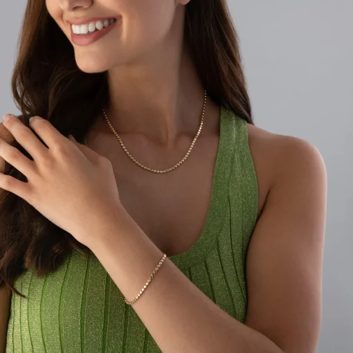 Beaverbrooks Yellow Gold Plated Circle Bracelet