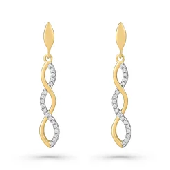 Beaverbrooks Yellow Gold Plated Cubic Zirconia Infinity Drop Earrings