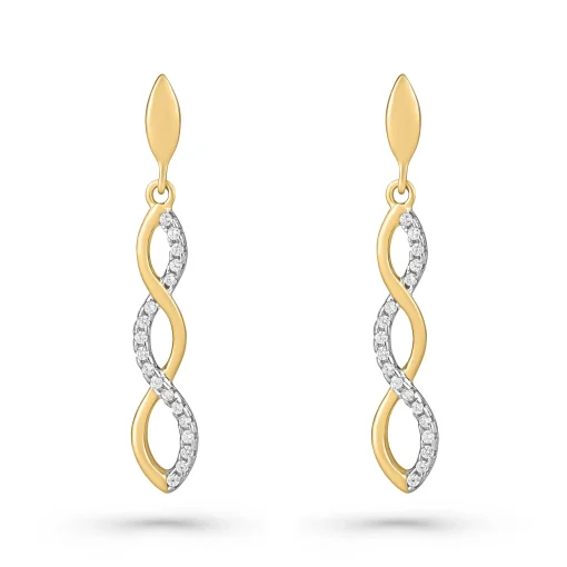 Beaverbrooks Yellow Gold Plated Cubic Zirconia Infinity Drop Earrings