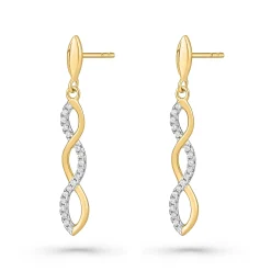 Beaverbrooks Yellow Gold Plated Cubic Zirconia Infinity Drop Earrings
