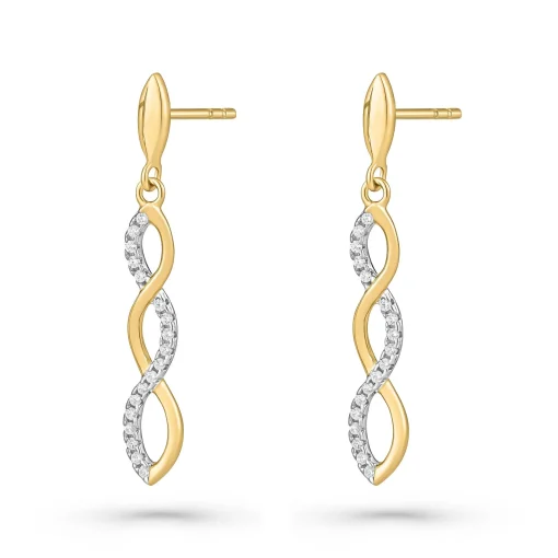 Beaverbrooks Yellow Gold Plated Cubic Zirconia Infinity Drop Earrings