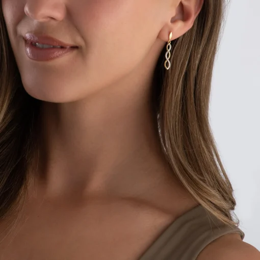 Beaverbrooks Yellow Gold Plated Cubic Zirconia Infinity Drop Earrings