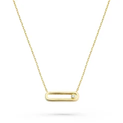 Beaverbrooks Yellow Gold Plated Cubic Zirconia Glide Necklace