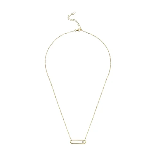 Beaverbrooks Yellow Gold Plated Cubic Zirconia Glide Necklace