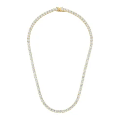 Beaverbrooks Yellow Gold Plated Cubic Zirconia Tennis Necklace