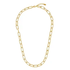 Beaverbrooks Yellow Gold Plated Cubic Zirconia Paperchain Necklace