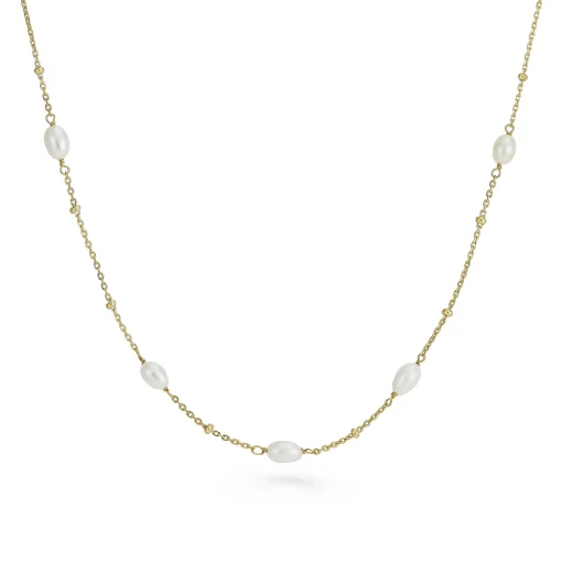 Beaverbrooks Yellow Gold Plated Freshwater Cultured Pearl Necklace