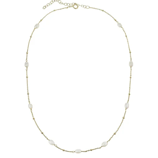 Beaverbrooks Yellow Gold Plated Freshwater Cultured Pearl Necklace