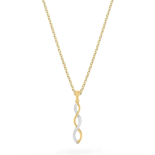 Beaverbrooks Yellow Gold Plated Cubic Zirconia Infinity Drop Pendant