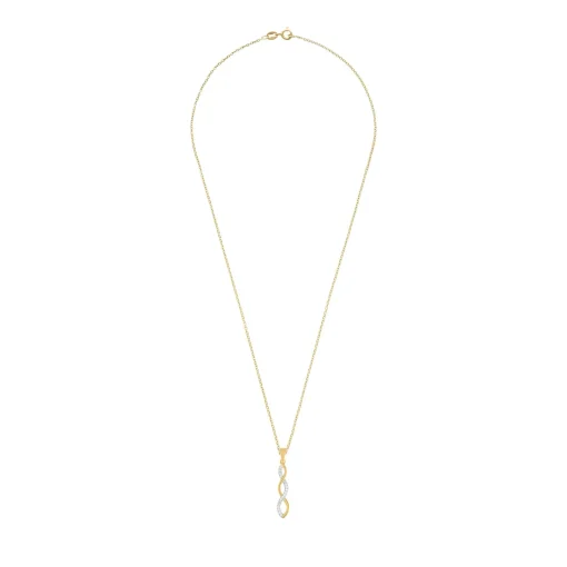 Beaverbrooks Yellow Gold Plated Cubic Zirconia Infinity Drop Pendant