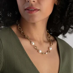 BOSS Gold Tone Pearl Necklace