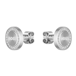 BOSS Iona Silver Crystal Ladies Stud Earrings