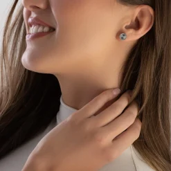 BOSS Iona Silver Crystal Ladies Stud Earrings