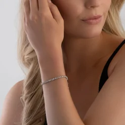 BOSS Kassy Silver Crystal Tennis Bracelet