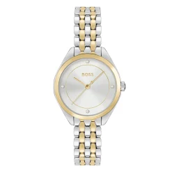 BOSS Mae 30mm Stainless Steel and Yellow Gold Tone Crystal Ladies Watch