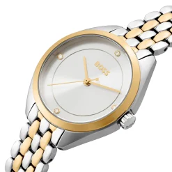 BOSS Mae 30mm Stainless Steel and Yellow Gold Tone Crystal Ladies Watch