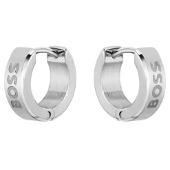 BOSS Odell Silver Hoop Earrings