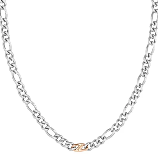 BOSS Stainless Steel Figaro Men’s Necklace