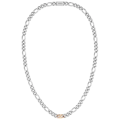 BOSS Stainless Steel Figaro Men’s Necklace
