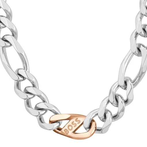BOSS Stainless Steel Figaro Men’s Necklace