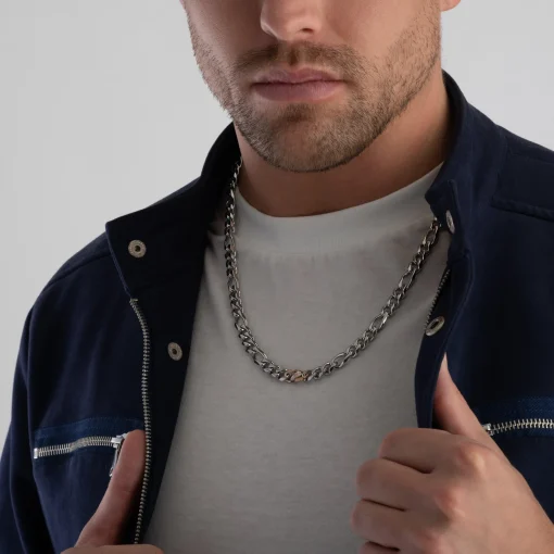 BOSS Stainless Steel Figaro Men’s Necklace