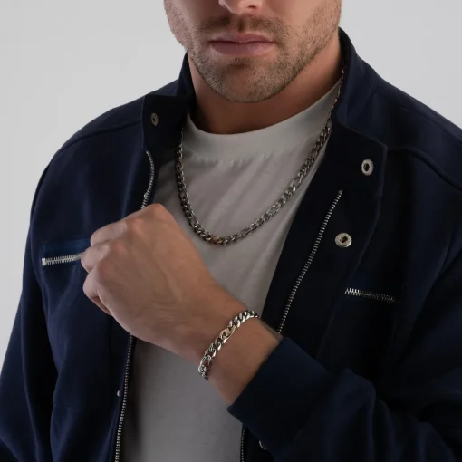 BOSS Stainless Steel Figaro Men’s Necklace