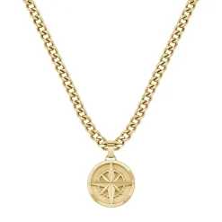 BOSS Yellow Gold Plated Compass Pendant