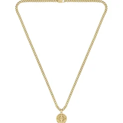 BOSS Yellow Gold Plated Compass Pendant