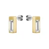 BOSS Yellow Gold Tone Crystal Stud Earrings
