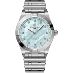 Breitling Chronomat 28mm Stainless Steel Mother of Pearl Ladies Watch