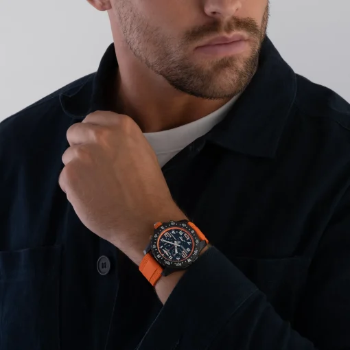 Breitling Endurance Pro 44mm Chronograph Orange Rubber Strap Men's Watch