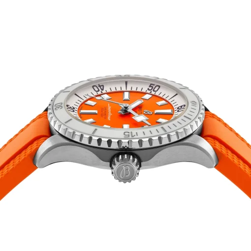 Breitling Superocean Automatic 36mm Orange Rubber Strap Ladies Watch