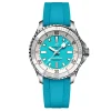 Breitling Superocean Automatic 36mm Turquoise Rubber Strap Ladies Watch