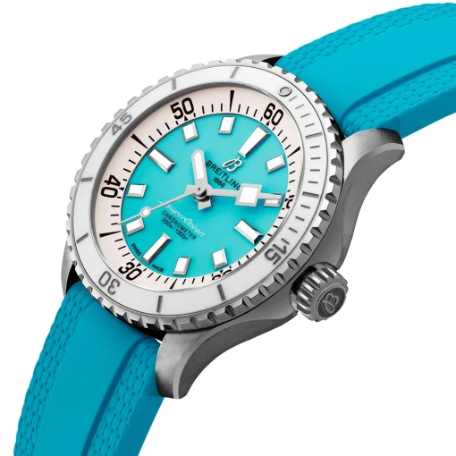 Breitling Superocean Automatic 36mm Turquoise Rubber Strap Ladies Watch