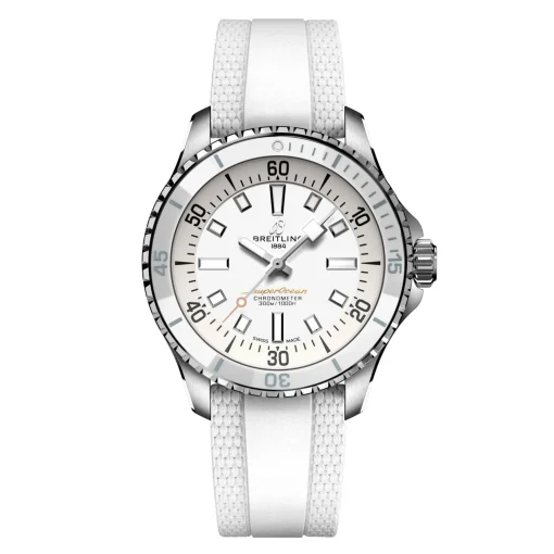 Breitling Superocean Automatic 36mm White Rubber Strap Ladies Watch