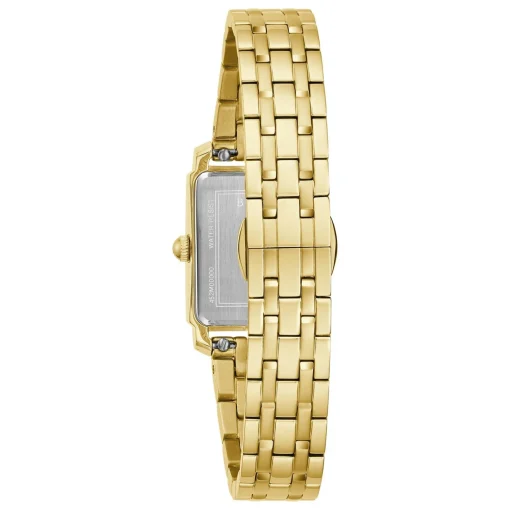 Bulova Sutton 21mm Yellow Gold Plated Mother of Pearl Ladies Watch