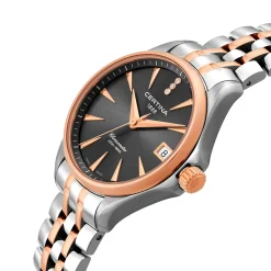 Certina DS Action 33.8mm Stainless Steel and Rose Gold Plated Diamond Ladies Watch