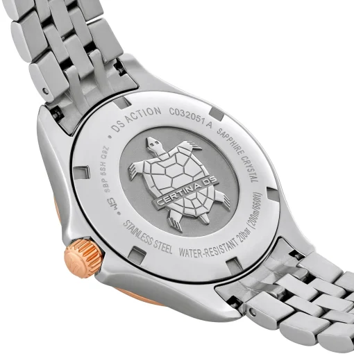 Certina DS Action 33.8mm Stainless Steel and Rose Gold Plated Diamond Ladies Watch