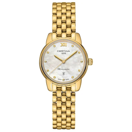 Certina DS-8 27mm Yellow Gold Plated Mother of Pearl Ladies Watch