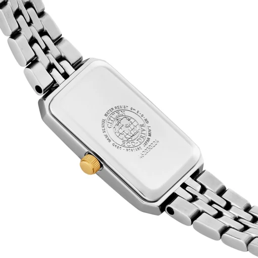 Citizen Silhouette 26mm Stainless Steel and Yellow Gold Tone Mother of Pearl Eco Drive Ladies Watch