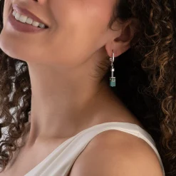 Coeur De Lion GeoCUBE Green Crystal Drop Earrings