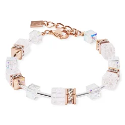 Coeur De Lion GeoCUBE Iconic Nature Rose Gold Tone Crystal Bracelet