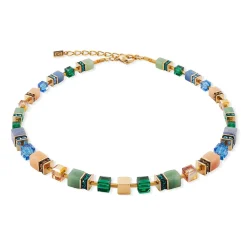 Coeur De Lion GeoCUBE Precious Fusion Yellow Gold Tone Necklace