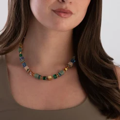 Coeur De Lion GeoCUBE Precious Fusion Yellow Gold Tone Necklace