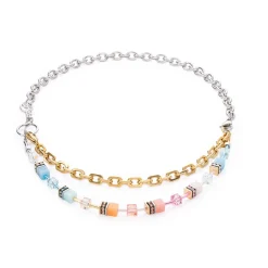 Coeur De Lion GeoCUBE Yellow Gold Tone Layered Necklace